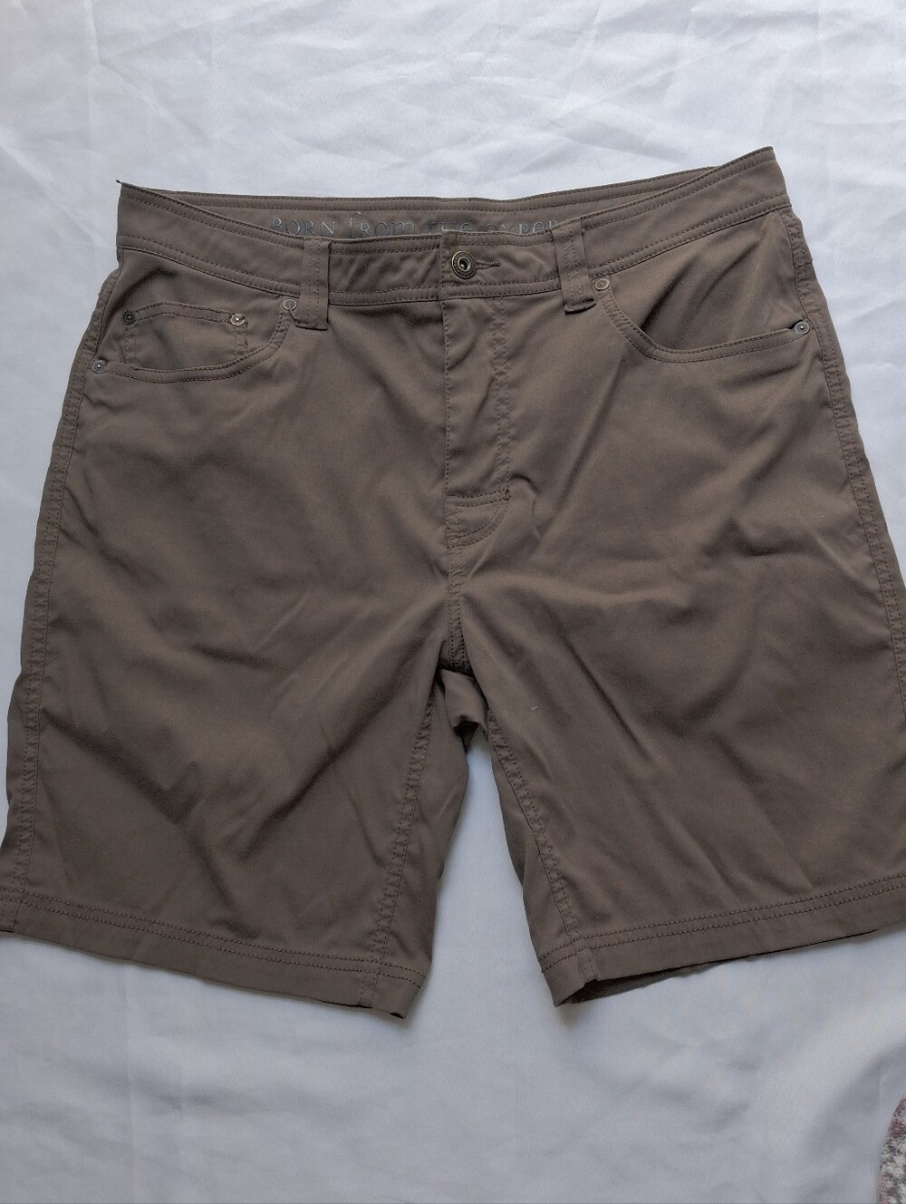 Prana Men's Taupe Flat-Front Shorts